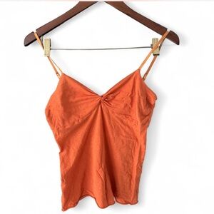 Vintage velvet by graham spencer orange knot tank top with adjustable straps